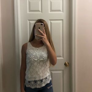 White Lacey Tank Top